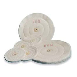 Buffalo Dental Muslin Buffs, 4" x 35 ply, center 