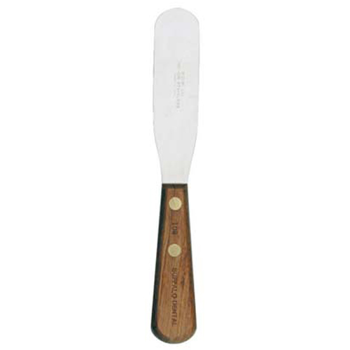 Buffalo Dental #10R stainless steel spatula with 4.25" Extra Stiff Blade and Wooden Handle