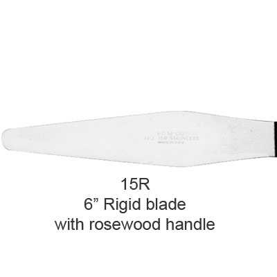 Buffalo Dental #15R Stainless Steel Spatula with 6" Rigid Blade and Rosewood Handle, for Plaster