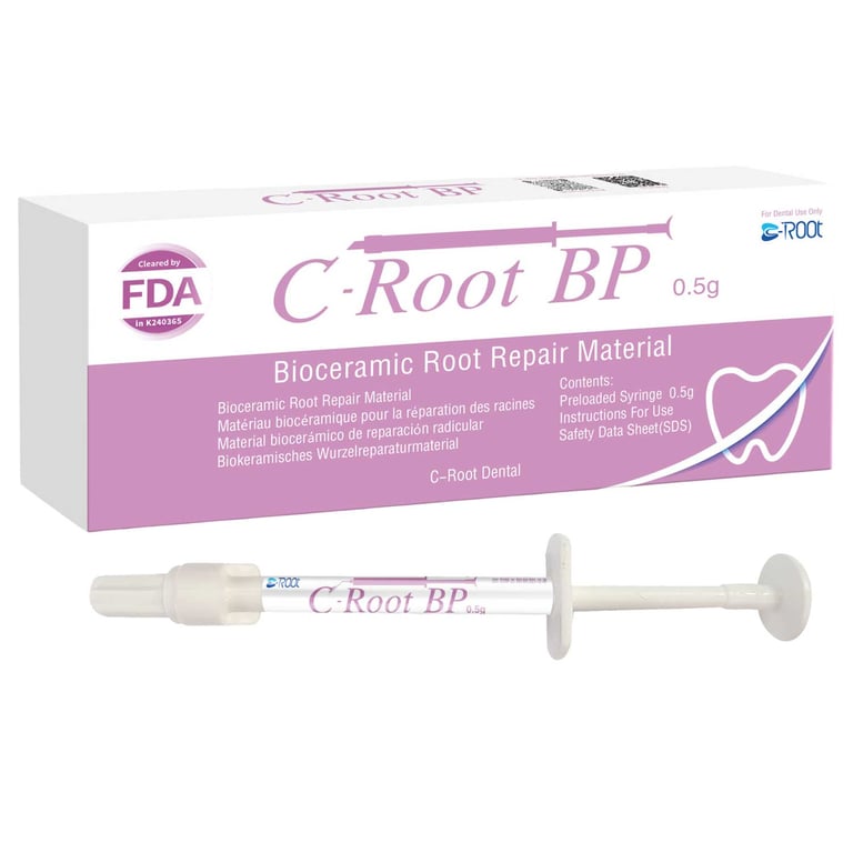 C-Root BP Bioceramic Root Repair Material, 0.5g Syringe, 1/Pk. This pre-mixed bioceramic root