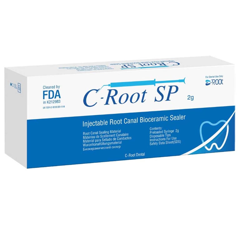 C-Root SP Bioceramic Root Canal Sealer, 2g Syringe w/15 Tips. A strontium-based sealer engineered