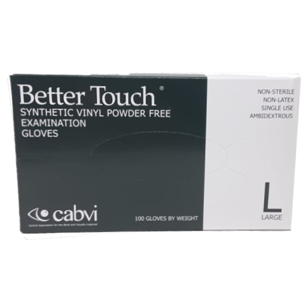 Better Touch Synthetic Vinyl Examination Gloves LARGE 10x 100/Bx