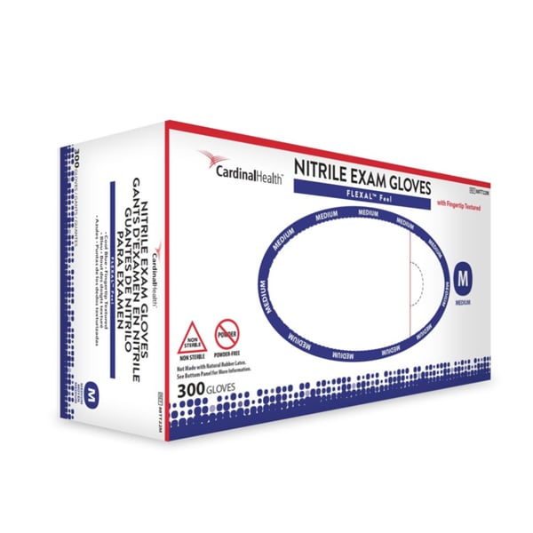 Flexal Feel Nitrile Exam Gloves MEDIUM, Cool Blue 300/Box. Ambidextrous