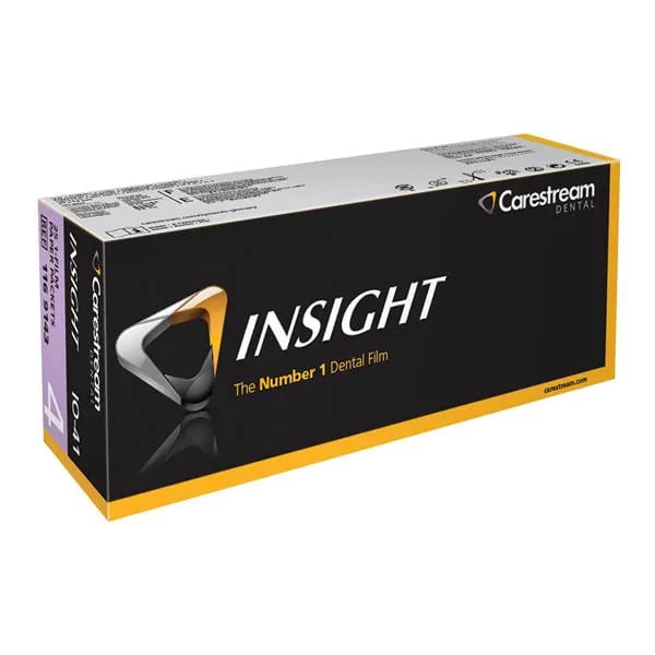 Insight IO-41 Size 4 Occlusal X-Ray Film - 1-Film Paper Packets, 25/Box. F-Speed dental film