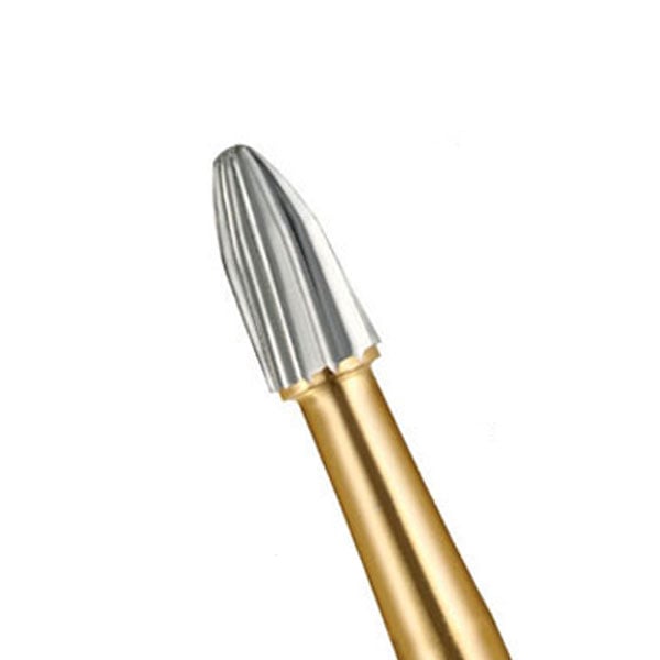 Cargus FG #7406 Egg Shaped 12 Blade Trimming and Finishing Carbide Bur, 10/Pk