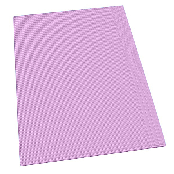 MARK3 Lavender Patient Bibs 13" x 19", 2-ply paper/1-ply poly, 500/bx. Increased strength & tear