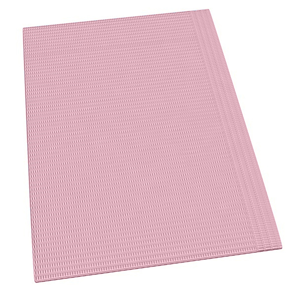 MARK3 Pink Patient Bibs 13" x 19", 2-ply paper/1-ply poly, 500/bx. Increased strength & tear