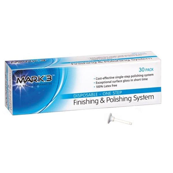 MARK3 Disposable Finishing & Polishing Disks, 30/Box. Latex-free silicone rubber with aluminum