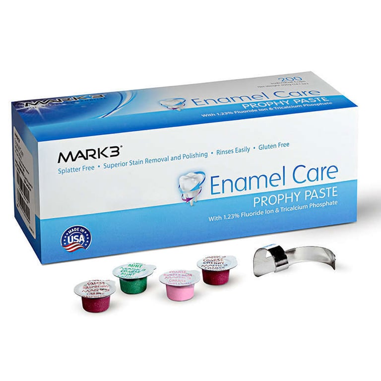 MARK3 Enamel Care Coarse Grit Prophy Paste, Assorted with TCP, 200/Box. Creamy, splatter-free