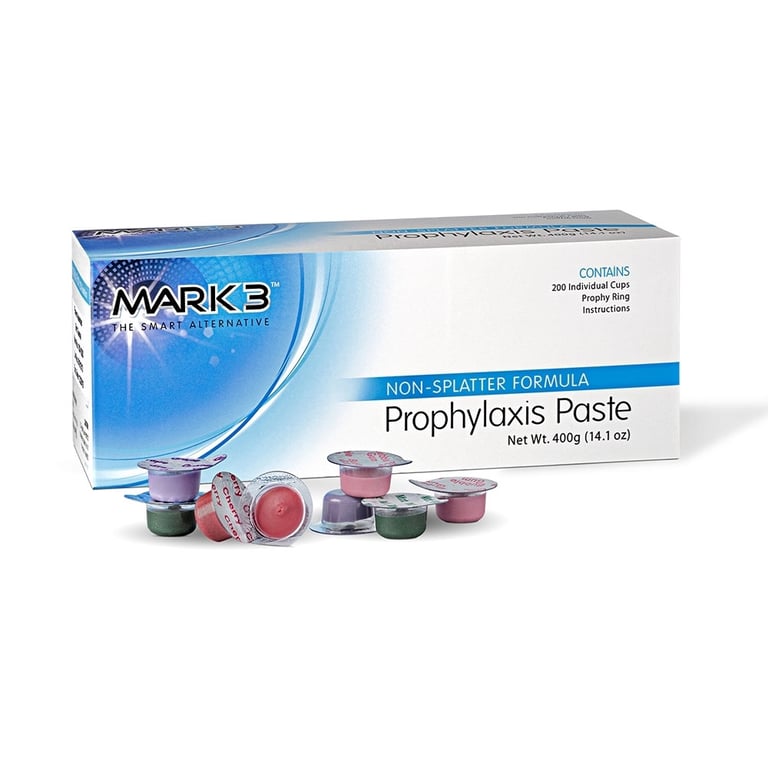 MARK3 Enamel Care Coarse Grit Prophy Paste, Assorted with TCP, 200/Box