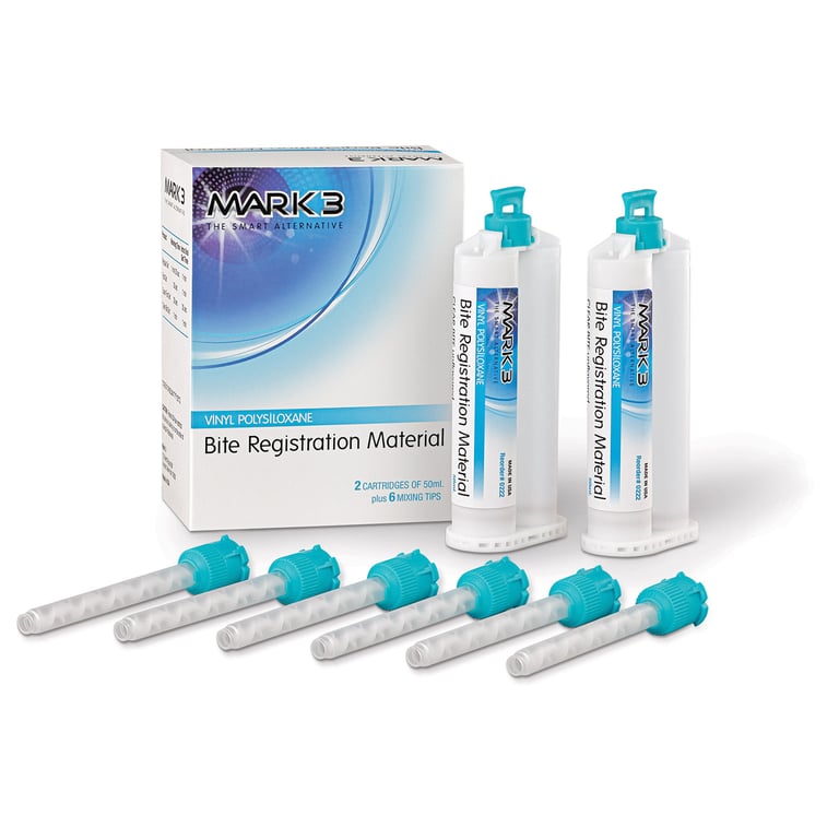 MARK3 Hard Bite MARK3 Bite Registration Fast Set 2 - 50 ml cartridges & 6 mixing tips. Made