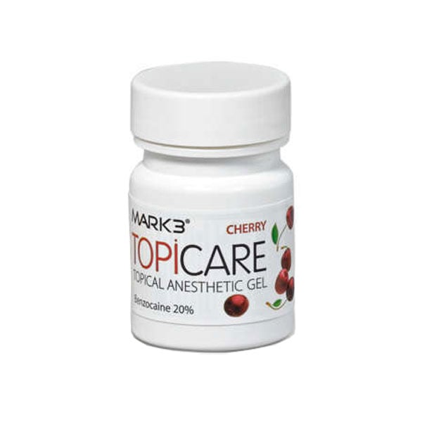MARK3 TOPICARE 20% Benzocaine Topical Anesthetic Gel, Cherry, 1oz. Jar, 1/Pk. Made in USA