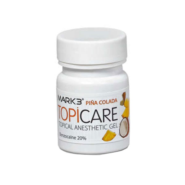 MARK3 TOPICARE 20% Benzocaine Topical Anesthetic Gel, Pina Colada, 1oz. Jar, 1/Pk. Made in USA