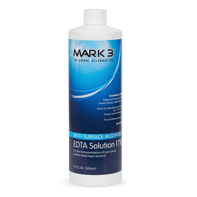 MARK3 EDTA 17% concentration solution, 500 ml bottle. An effective calcium binding and chelating
