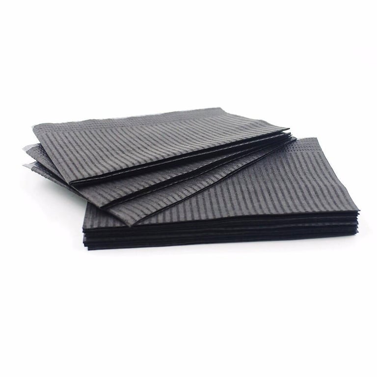 MARK3 13" x 18" Patient Bibs, 2-Ply Paper/1-Ply Poly, Black, 500/Box