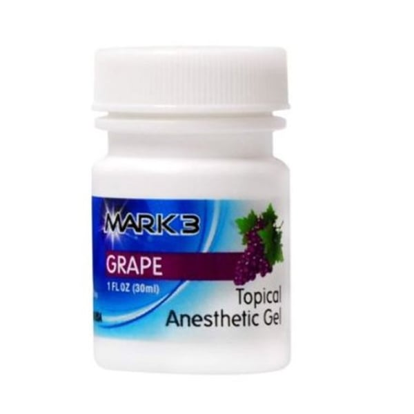 MARK3 Grape Topical Anesthetic Gel, Benzocaine 20%, 1oz Jar, 1/Pk. Made in USA