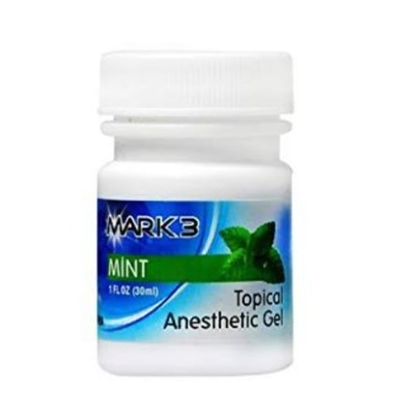 MARK3 Mint Topical Anesthetic Gel, Benzocaine 20%, 1oz Jar, 1/Pk. Made in USA