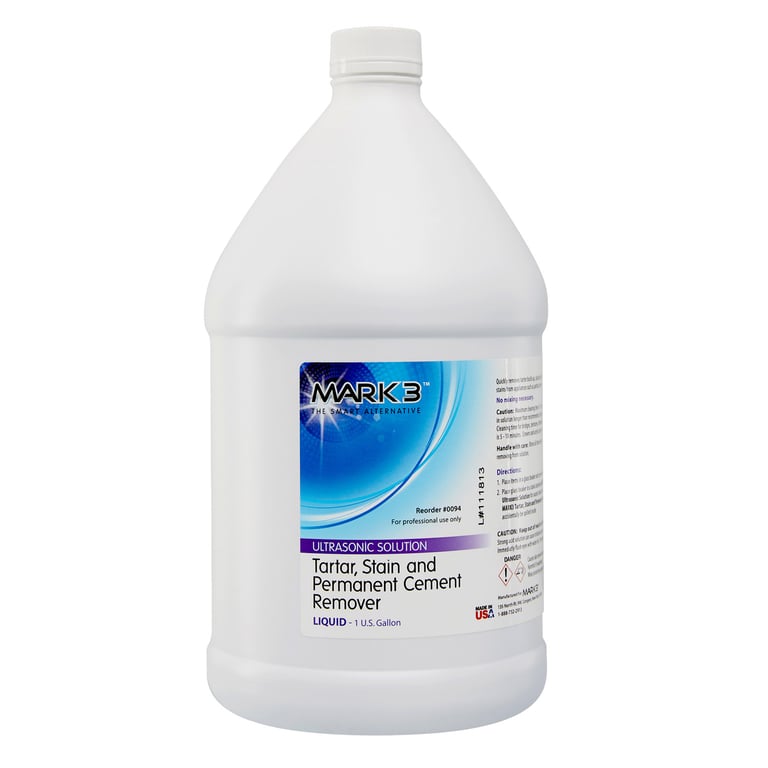 MARK3 Ultrasonic Solution Liquid, Tartar, Stain & Permanent Cement Remover, 1 Gallon Bottle