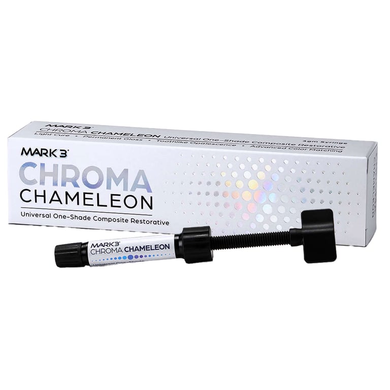 MARK3 Chroma Chameleon One Shade Composite, Light Cure, 4gm Syringe, 1/Pk. A shade-matching