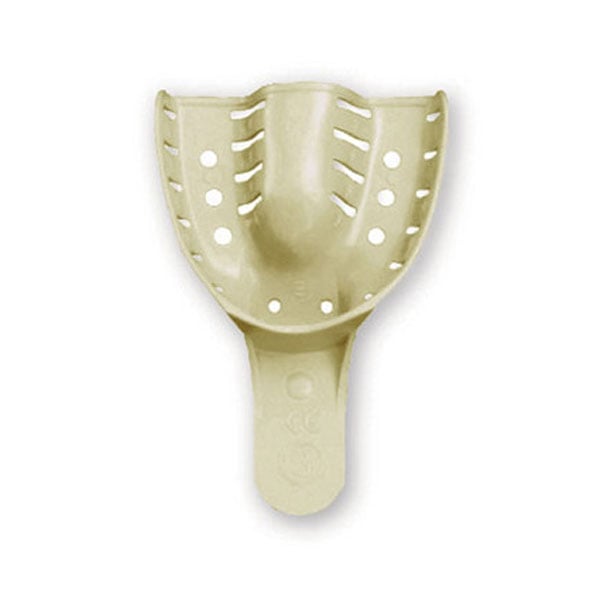 MARK3 #3 Medium Upper Full-Arch Perforated Disposable Impression Tray, 12/Pk, Made of a durable