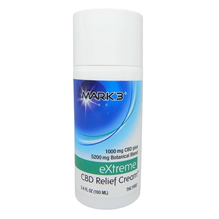 MARK3 CBD eXtreme Relief Cream, 850mg, 1.7oz Jar, 1/Pk. Targets minor muscle aches, joint