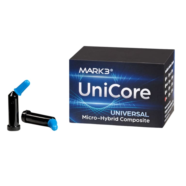 MARK3 UniCore Universal Micro-Hybrid Composite Unidose, B3, 20/Pk. High-density inorganic filler