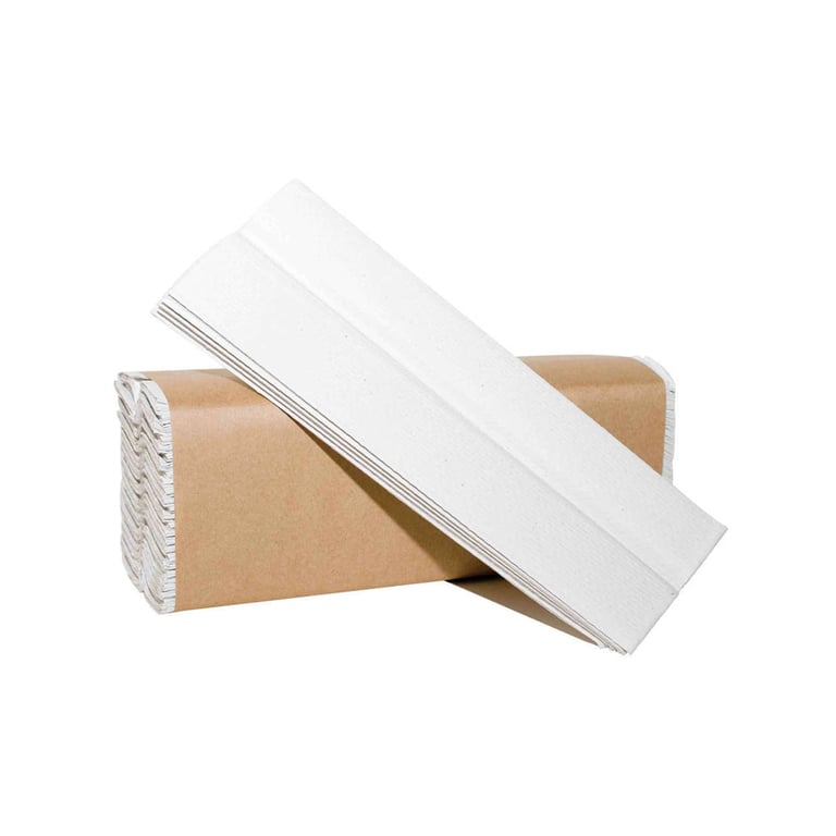 MARK3 C-Fold 1-Ply Towels, White Recycled, 2400/Case. Strong and absorbent paper. 200 sheets