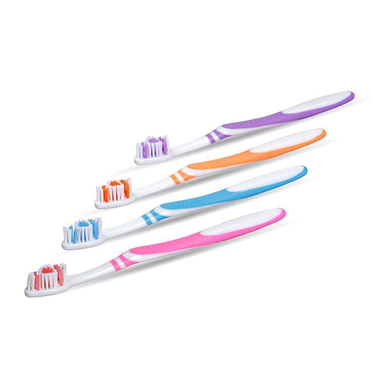 MARK3 Premium Adult Toothbrush, 32-Tuft, Soft Bristles with Contoured Head, Assorted, 72/Box