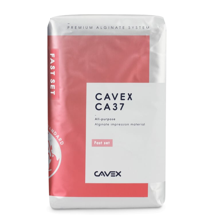 Cavex CA37 Alginate - Fast Set, Dust-Free, Pink, Peppermint flavor, box of 1.1 lb (500g)
