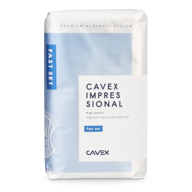Cavex Impressional Alginate Fast Set, Dust-Free, Blue, Spearmint flavor, box of 1.1 lb (500g)