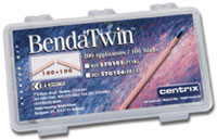 Benda Twin double ended bristle brush with snap-apart handle, Regular point, Pink, package of 200
