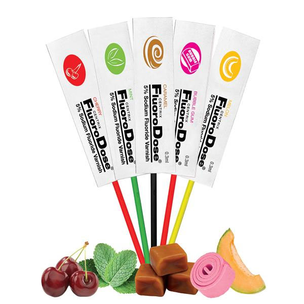 FluoroDose Cavity Varnish - Melon, 120 x 0.3ml single doses. 5% Sodium Fluoride. Single-Use