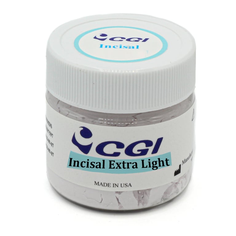 CGI PFM Porcelain, Incisal Powder, Extra Light, 30g Jar. Porcelain powder for use in porcelain