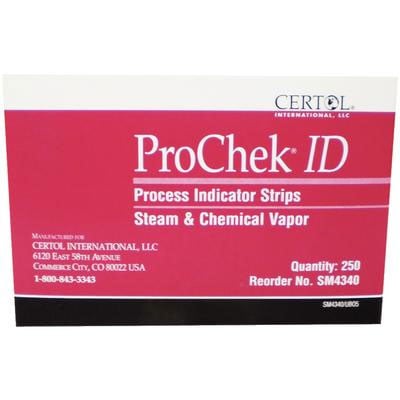 ProChek ID Indicator Strips for Steam and Chemical Vapor, 4" x 3/4", 250/Box. For use inside