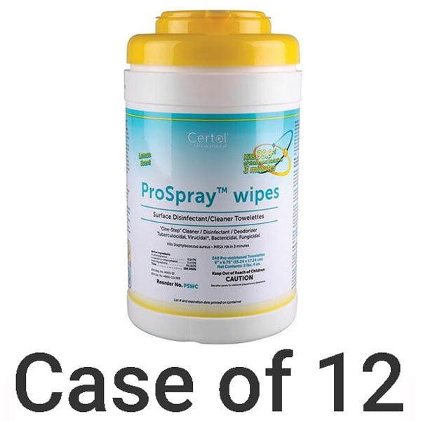 ProSpray Wipes 6" x 6.75", Case of 12 x 240 Wipes