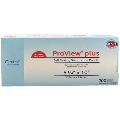 ProView plus 5.25" x 10" Triple Seal, Paper/Blue Film Sterilization Pouch, Steam/Chemical Vapor