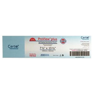 ProView plus 7.50" x 13.5" Triple Seal, Paper/Blue Film Sterilization Pouch, Steam/Chemical Vapor