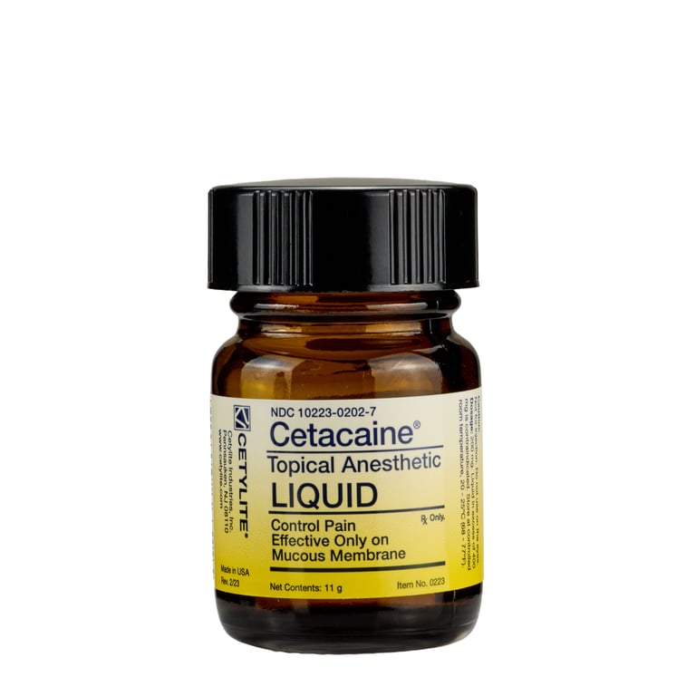 Cetacaine Topical Anesthetic Liquid, 11g Bottle, 1/Pk. Benzocaine 14.0% Butamben 2.0% Tetracaine