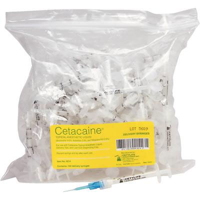 Cetacaine Topical Anesthetic Liquid Delivery Syringe 100/Pk. Delivery Syringes are