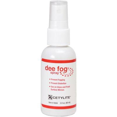 Dee Fog Mirror Anti-Fog Spray, 2 oz. bottle. Provides clear, undistorted mirror vision. Specially