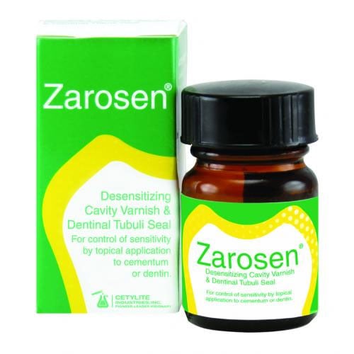 Zarosen Desensitizing Cavity Varnish and Dentinal Tubuli Seal. Strontium-based Desensitizer. 14