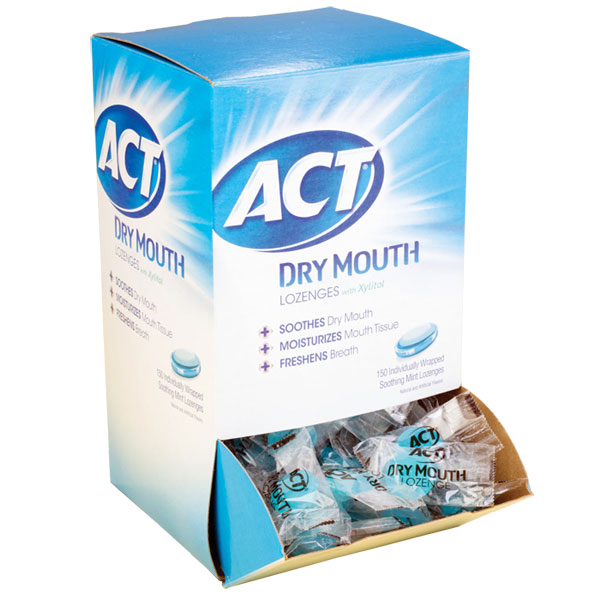 Act Dry Mouth Lozenges, Soothing Mint. 150/Box, individually wrapped
