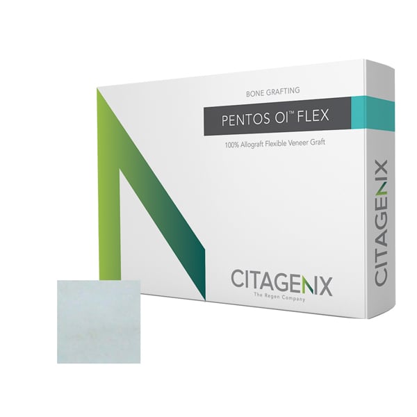 Pentos OI Flex 10 x 10mm Flexible Veneer Graft, 1/Pk. 1 mm thick, 100% allograft demineralized