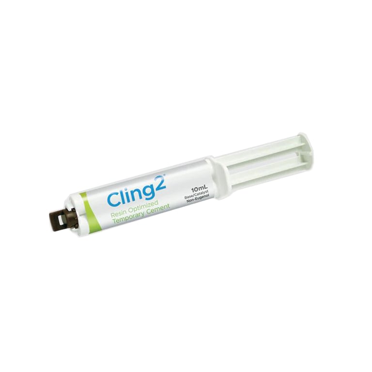 Cling2 Resin Optimized Temporary Cement - 1 x 10 mL Syringe (Base & Catalyst) & 15 Tips. Direct