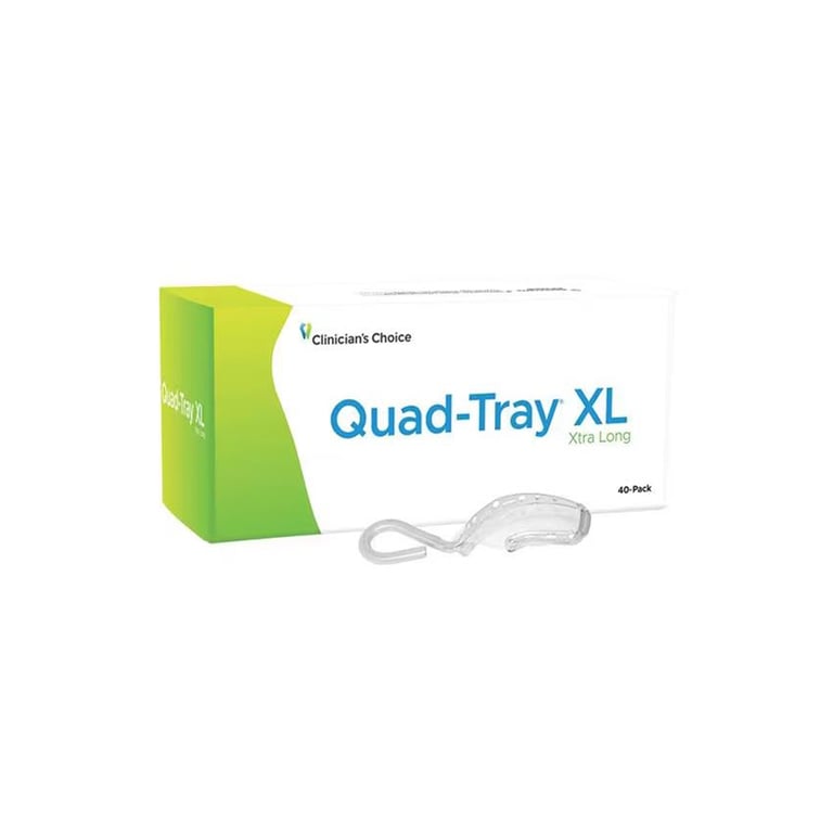 Quad-Tray XL (Xtra Long) Impression Disposable Bite Tray, Full-quadrant, Double Tray, 40/Pk. Made