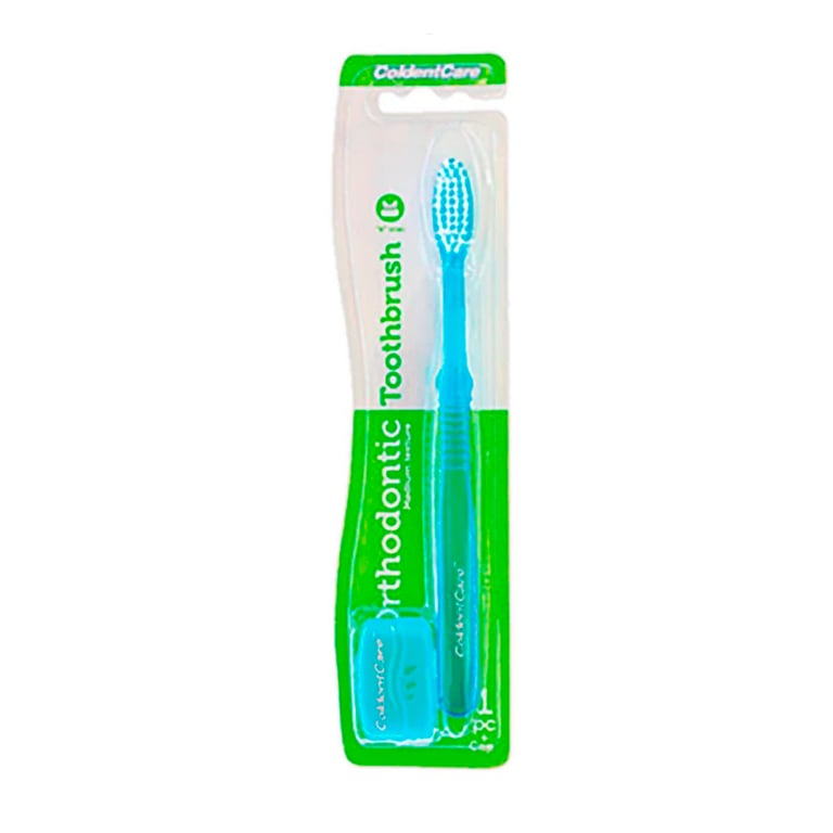 Coldentcare Orthodontic Toothbrush, 1/Pk. Toothbrush with a "V-trim" bristle design: shorter inner