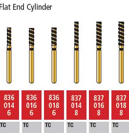 Alpen Turbo Cut FG #837.016 Supercoarse Grit, Flat End Cylinder Turbo Cut Diamond Bur. Package