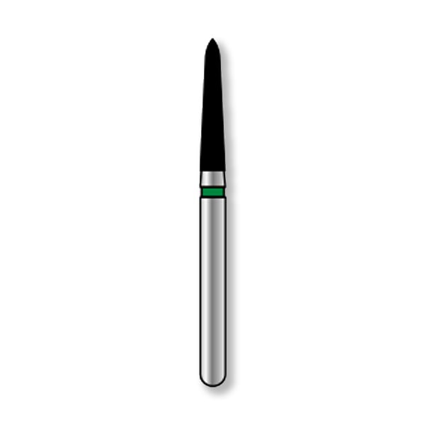 Alpen x1 FG #878K.016 Fine Grit, Curettage/Pointed Taper Single Use Diamond Bur. Package of 25 Burs