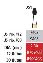 Alpen FG #9408 30 blade Egg Shaped Trimming and Finishing bur, package of 5 burs