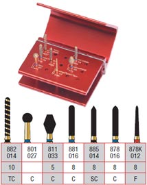 Alpen R1005CB Crown and Bridge Prep Kit. Ceramic and Ceramic Metal Crown and Bridge Preparations